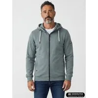 Dry Fashion Kapuzensweatjacke Herren Sweatjacke Odense Moin-Backprint - Kapuzenjacke Freizeitjacke Kapuze mit Kordelzug & MOIN-Schriftband im Inneren, Seitentaschen