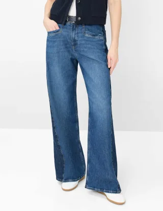 Brax Damen Five-Pocket-Hose Style MORGAN MIXED INDIAN OCEAN, denim blau, Gr. 42L