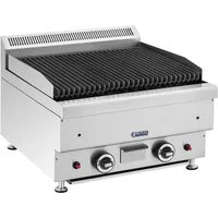Royal Catering Gasgrill Lavastein-Grill Erdgas gerillte Grillplatte 50 x 47cm Tropfschale