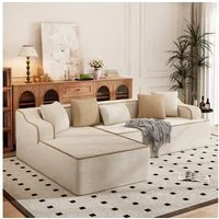 PHI VILLA Ecksofa, Boneless Couch 3-7 Sitzer, L Form Modulares Sofa Wohnzimmer Cord Keine Montage