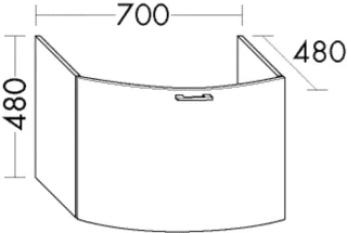 Burgbad Waschtischunterschrank Sys30 PG2 Echo 480x700x480 Eiche Dekor Merino, WUYN070F2752 WUYN070F2752