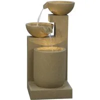 Dehner Gartenbrunnen Samson mit LED Beleuchtung, 100 x 54.5 x 54.5 cm, versch. Farben, 54,5 cm Breite, frostbeständig, wetterbeständiges Polyresin für den Außenbereich