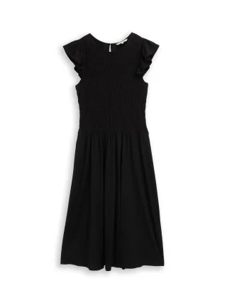 Denim Tom Tailor - Fitted Jacquard Midi-Kleid deep black - Gr. - L