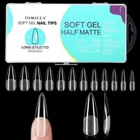 LuxusKollektion Kunstfingernägel Nageltips Stiletto Long Fullcover Halbmatt 10. Long-Stiletto 240