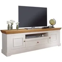 Woodroom Lowboard Oslo (B × H × T: 189 × 63 × 42 cm), massive Kiefer weiß oder grau gewachst