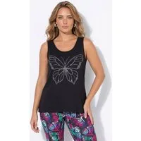 Angel of Style Longtop Top ärmellose A-Linie Glitzer-Schmetterling