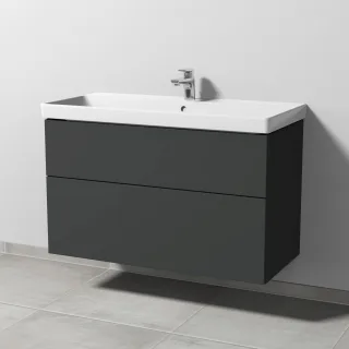 Sanipa 3way Waschtischunterbau zu Villeroy & Boch Avento Waschtisch mit 2 Auszügen, Graphit-Matt SP6241B