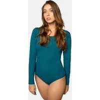 Evoni Body für Damen Langarm Blusenbody mit Rundhals