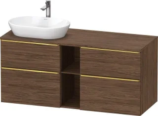 Duravit D-Neo Konsolenwaschtischunterbau wandhängend Nussbaum dunkel Matt 1400x550x664 mm - DE4970L3 DE4970L34210000