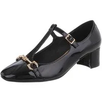 Ital-Design Damen Abendschuhe Elegant Pumps (87118078) Blockabsatz Schnür- & Riemchenpumps in Schwarz