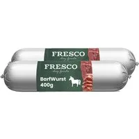 Fresco Dog BARF Hundewurst schnittfest Pferd Pur I 2 x 400g, Nassfutter für: Hunde, Hypoallergen, 100% Frischfleisch & hochverträglich
