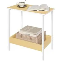 Woltu Beistelltisch (1-St), mit 2 Ablagen, Couchtisch mit Stauraum 50x55x25cm
