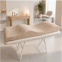 STM Company Massageliege Memory Foam Wellenmatratze für Kosmetikliege (180x60 cm / 190x70 cm, mit Veloursbezug), Anatomischer Lash Topper für Wimpern, PMU & Kosmetik