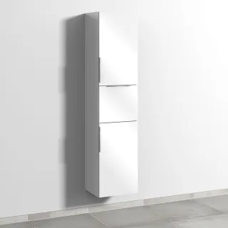 Sanipa 3way Hochschrank mit 2 Türen und 1 Auszug, Weiß-Glanz UF10578