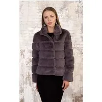 Passioni Fellimitatjacke in Grau