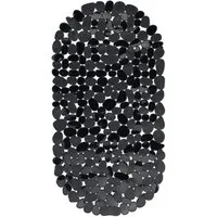 relaxdays Duschmatte Badewannenmatte Steinoptik, Höhe 5 mm, Kunststoff, schwarz