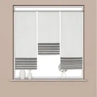 EXPERIENCE Scheibengardine 3er Set Miniflächen Scheibengardine Küchengardine Tunnelzug Fensterspitze Flächenvorhang mit Umhang Weiß Anthrazit Petrol Bistrogardine, Store