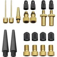 Pitlane Performance Luftpumpe Luftpumpen-Zubehör XXL (Ventil-Adapter-Set, 21-tlg., 21-teilig mit Adaptern, Zubehör und Aufbewahrungsbox), Für AV-, SV- und DV-Ventile