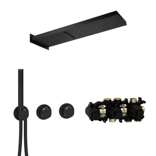 Herzbach MODUL7 Thermostat-Set T-MU2 537x165mm Multi 2 Schwarz matt, 70.703711.1.12 70.703711.1.12
