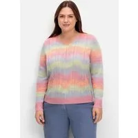 Sieh an! Strickpullover Pullover Langarm Ajour mit Ajourstrickmuster im Farbverlauf