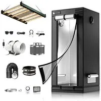 CannoBox Gewächshaus 80x80x180cm Growzelt 100mm Abluft Komplett Set Pro Pflanzenlampe