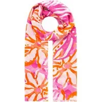 Zwillingsherz Schal "Flower Paradise", florales, farbenfrohes Muster, transparent