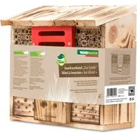 Windhager Insektenhotel zur Linde, Schutz für Insekten, Wildbienen, Marienkäfer, (1-St), Nistplatz aus Massivholz, Insektenhaus 27 x 30 x 13,5 cm