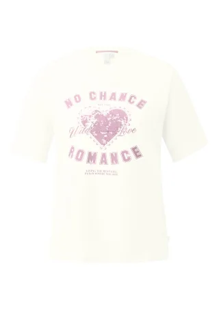 qs - T-Shirt creme|pink - Gr. - XL