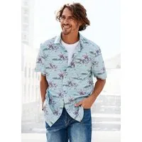 Beachtime Hawaiihemd - sommerliches Hemd mit tollem Palmen Druck, Kurzarm, Freizeithemd mit Palmenprint, reine Baumwolle