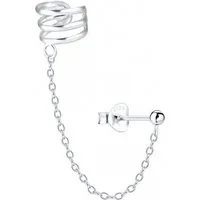 ALEXANDER YORK Ohrklemme Ohrstecker BALL mit EAR CUFF Triple line, 925 Sterling Silber