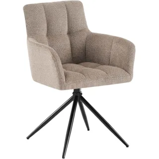 CLP Armlehnenstuhl, Taupe, Metall, 59x87x59 cm, Esszimmer, Stühle, Esszimmerstühle, Armlehnenstühle