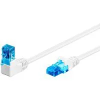 Patchkabel Cat.6a U/UTP, 1x 90° gewinkelt weiß, 2 Meter