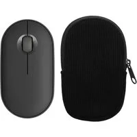 kwmobile Schutz-Set Maus Tasche für Logitech Pebble Mouse 2 M350s / M350 Hülle, Case für Bluetooth Maus aus robustem Cord und Neopren Stoff