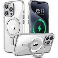 Vivitar Handyhülle iPhone 15 Pro Hülle mit MagSafe und Integriertem 9H Kameraschutz 15,5 cm (6,1 Zoll), 360° Magnet Ringständer, MagSafe kompatibel, Transparent und Dünn
