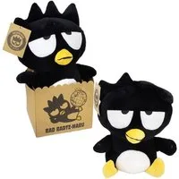 SANRIO Kuscheltier Hello Kitty Badtz-Maru Plüschfigur 27 cm schwarz mit gelbem Schnabel (Set, 1-St., Geschenk-Set), Kultige Figur aus der Sanrio-Welt – weich und hochwertig Geschenke