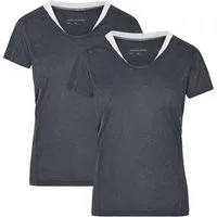 James & Nicholson Laufshirt Doppelpack Damen Kurzarm Laufshirt Running T-Shirt JN471 (Doppelpack, 2 Stück) Atmungsaktiv und Feuchtigkeitsregulierend
