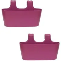 Engelland Blumenkasten Blumentopf zum Hängen (Vorteils-Set, 2 St., Fassungsvermögen je Topf 5,5 Liter), UV-Beständig, Frostbeständig, Wasserauffangschalen