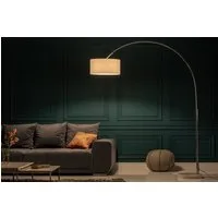 riess-ambiente Bogenlampe LOUNGE DEAL 170-200cm weiß / silber, Ein-/Ausschalter, ohne Leuchtmittel, Wohnzimmer · Metall · Leinen · Marmor · Modern