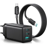 JOYROOM Joyroom 65W GaN Ladegerät USB-C Kabel Schwarz Smartphone-Ladegerät