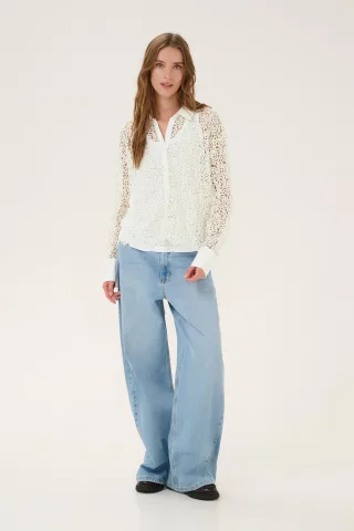 Langarm - Hemd Loose fit white