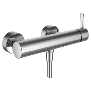 LAUFEN Brausearmatur Aufputz MEDA mit Zubehör Kunststoffschlauch 1500 mm und Handbrause MyTwin100 ch HF506650100600