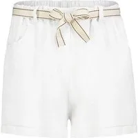 Eight2Nine Shorts Damen Leinen-Viskose Shorts mit Stoffband Kurze Leinenhose mit Bindegürtel