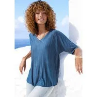 LASCANA Plisseeshirt aus schimmernder Ware