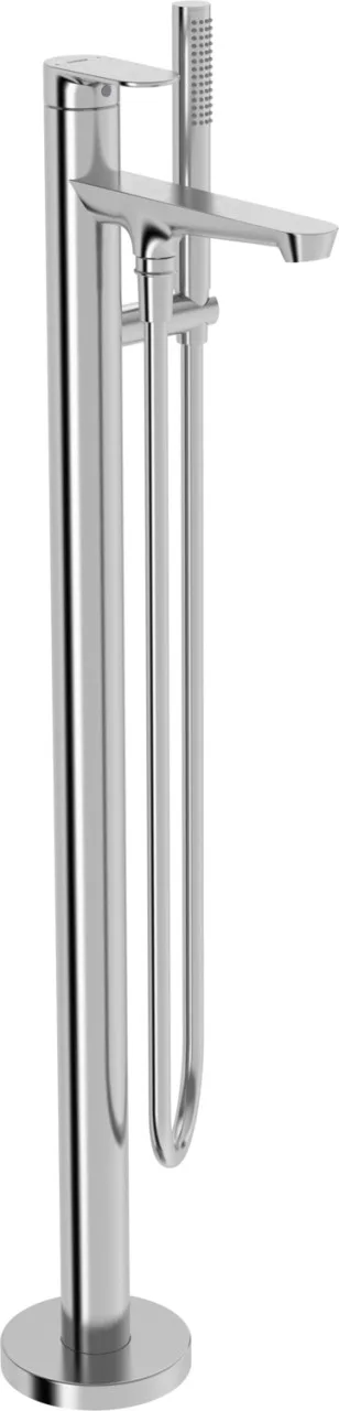 Hansa Einhandmischer Badebatterie bodenstehend HANSAGENESIS, 1-strahlig Stahl gebürstet, 3783206380 3783206380