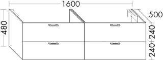 Burgbad WTU.-Schr. Sys30 PG2 Echo 480x1600x500 Eisblau Softmatt, WYJC160F3962 WYJC160F3962