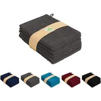Rapp Badaustattung Waschhandschuh Rapp 5er Waschhandschuh-Set in Uni Farben 100% Baumwolle - anthrazit, (Set, 5-St), ca. 16x21 cm Walkfrottee Waschlappen in Uni Farben 100% Baumwolle