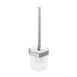 Emco Loft Toilettenbürstengarnitur 051500100 Wandmodell, Kristallglas satiniert, chrom