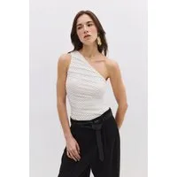 No Matter What Kurzarmbody Asymmetrischer Body mit Druckknöpfen