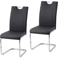 HTI-Line Freischwinger Schwingstuhl KellyC PU 2er (Set, 2 St), Freischwinger Esszimmerstuhl Kunstleder