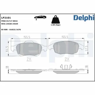 Delphi Bremsbel?ge vorne Citroen DS Peugeot LP2101